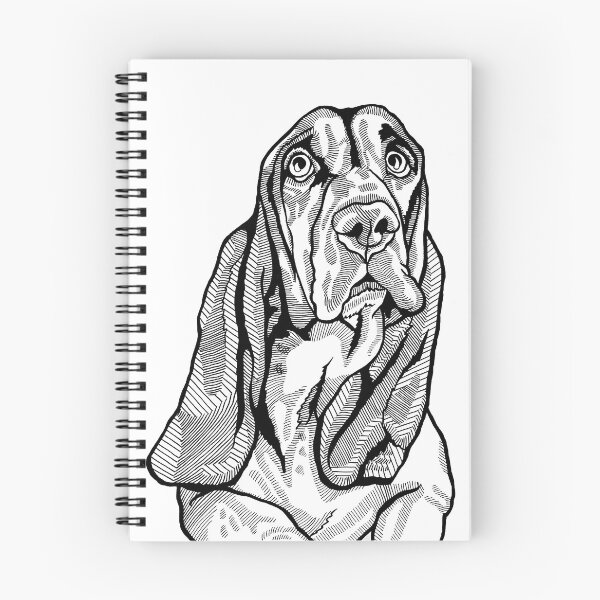 Item preview, Soulful Basset Hound Dog Art, Black and White Line Drawing of Pop Art Basset Hound designed and sold by Pop Zoo.
