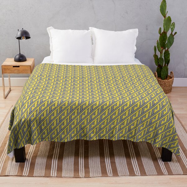 Item preview, Yellow and Gray Lined Patterned Woven Repetition designed and sold by AliCatOriginals.