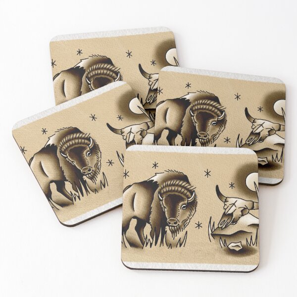 Aperçu de l'œuvre Bison Buffalo Tatouage Animal Flash créée et vendue par Victor Moore.