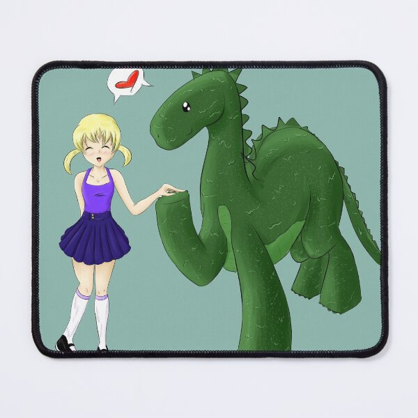 Item preview, A Cute Girl Holding Hands with a Dinosaur designed and sold by MossyMemory.