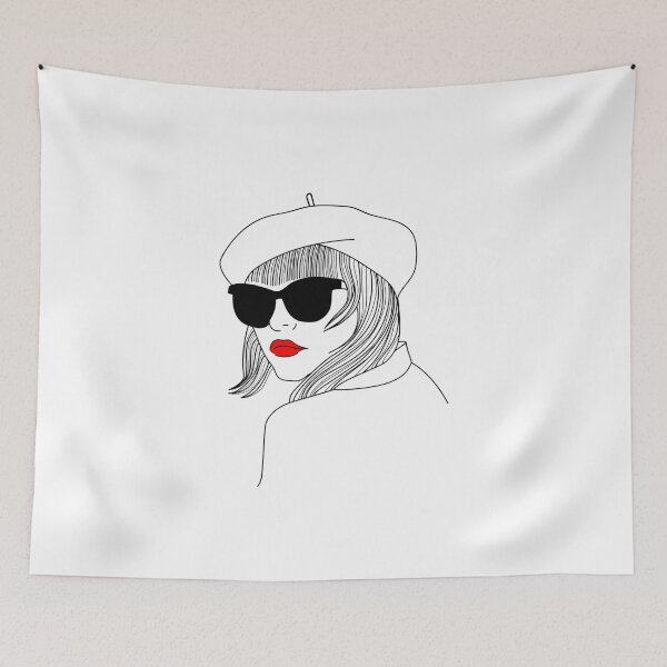 Item preview, French woman with red lipstick designed and sold by luanilus.