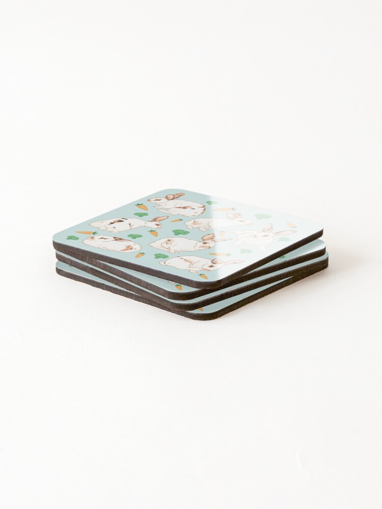 Thumbnail 4 of 5, Coasters (Set of 4), Bunny Print designed and sold by Magic-Rabbit.
