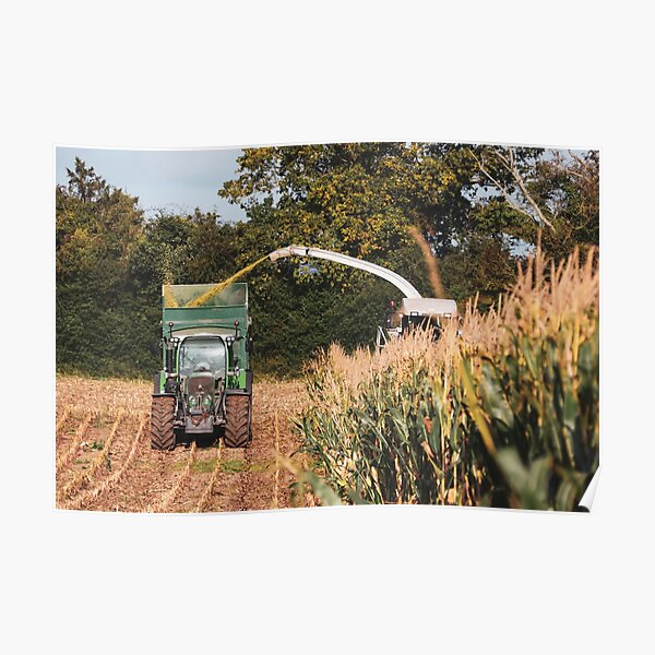 Fendt dessinant l'ensilage de maïs Poster