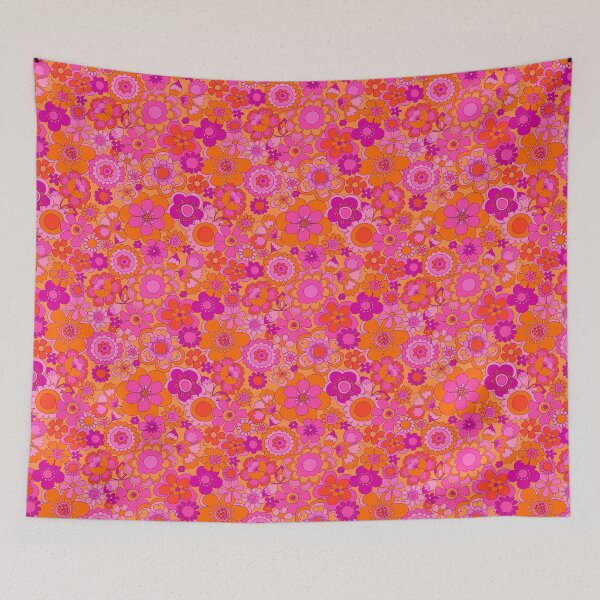 Item preview, 175 Sixties Flowers cerise designed and sold by Cressidacarr.