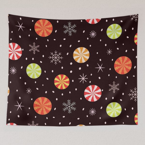 Item preview, Christmas colorful  candy  peppermint  with snowflakes  pattern  designed and sold by Yasminepatterns .