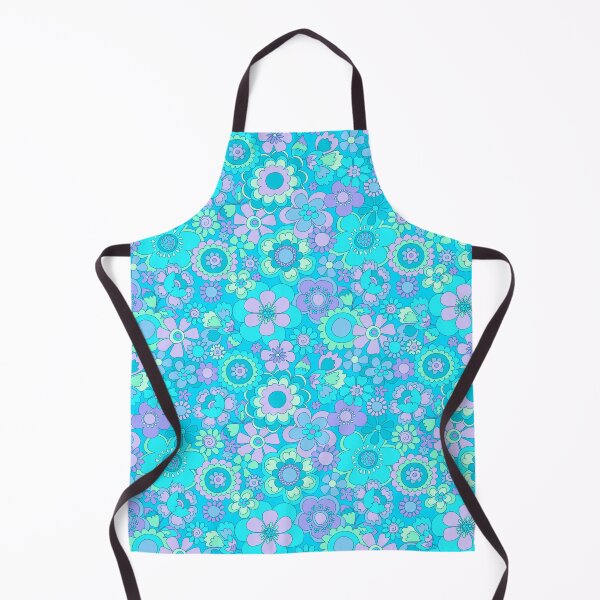 Item preview, 175 Sixties Flowers turquoise and purple designed and sold by Cressidacarr.