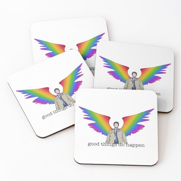 Item preview, Good Things Do Happen - Castiel (Bright Rainbow Wings) designed and sold by spottedhound.