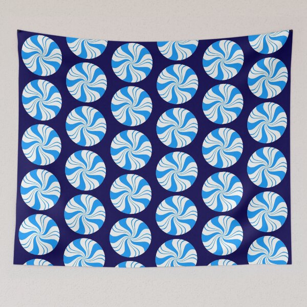 Item preview,  Round Blue Peppermint Christmas Candy designed and sold by Deborah Camp.