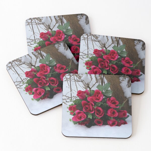 Item preview, Red Rose Bouquet on the Winter Snow designed and sold by JariHawk.
