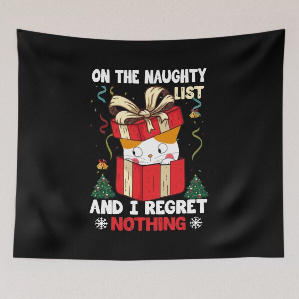 Item preview, Christmas Cat On The Naughty List | Funny Festive Season Cat 2021 designed and sold by thecooltable.