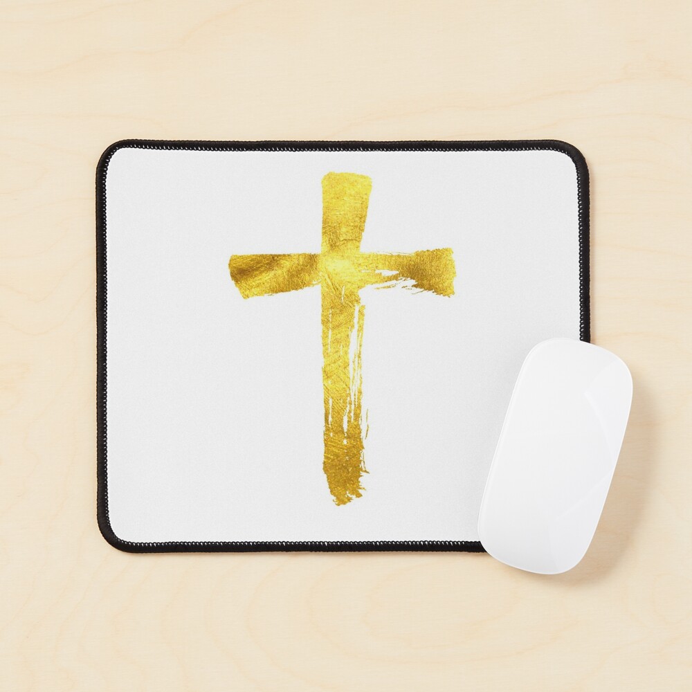 Simple Christian Cross Sticker by Gold Target - Pixels