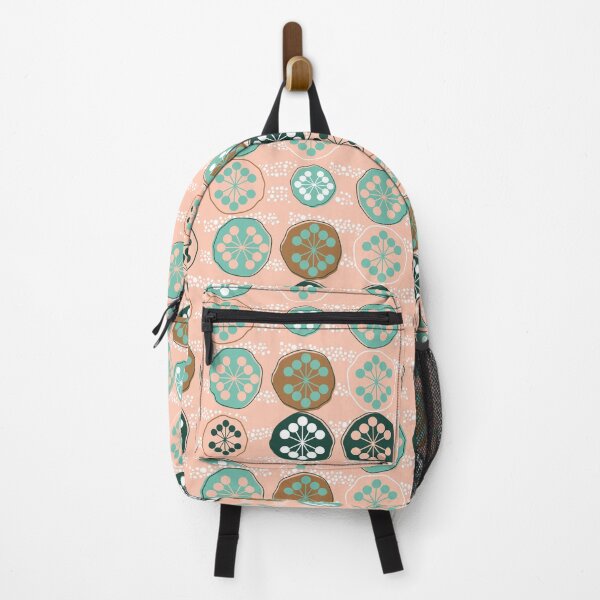 Item preview, Mid Century Abstract Floral in Pink, Mint Green, and Bronze designed and sold by vinpauld.