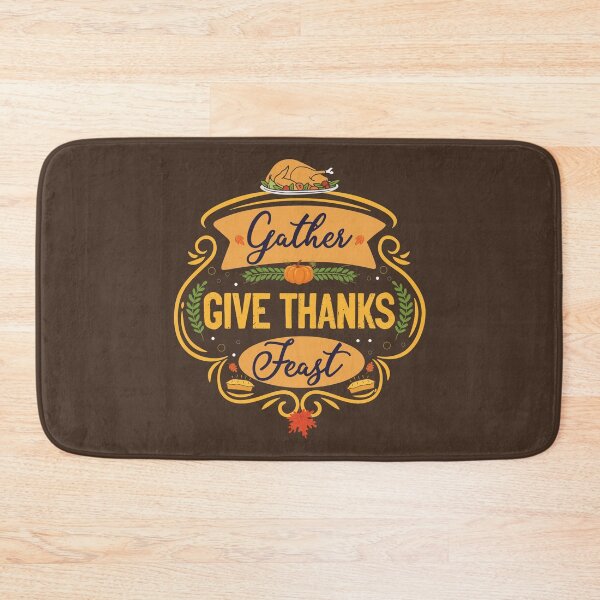 Item preview, Happy Thanksgiving GATHER GIVE THANKS FEAST Turkey Day Matching Family Thanksgiving Day Cute Fall themed Trendy Autumn Design designed and sold by zenturtlemerch.