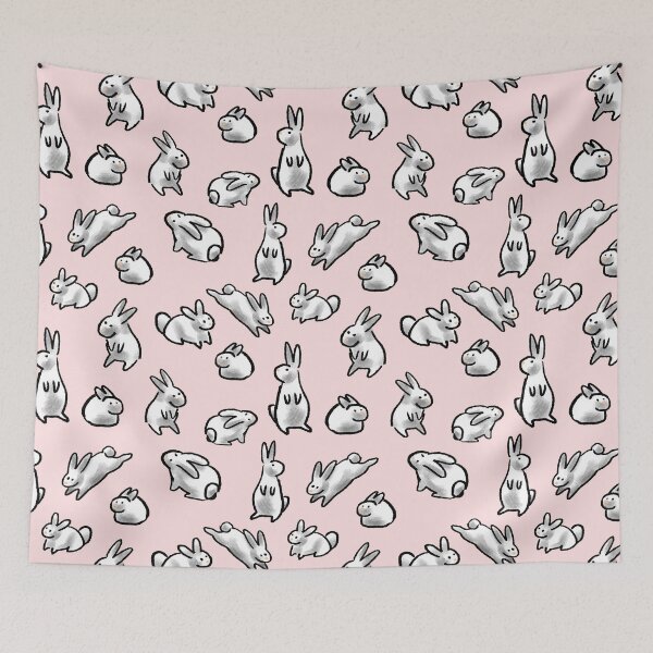 Item preview, Cute Pink, Black and White Bunny Pattern designed and sold by Brigidmalloy.