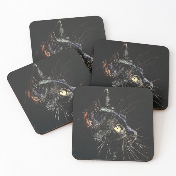 Item preview, Black kitten on black background designed and sold by BeckyKidus.