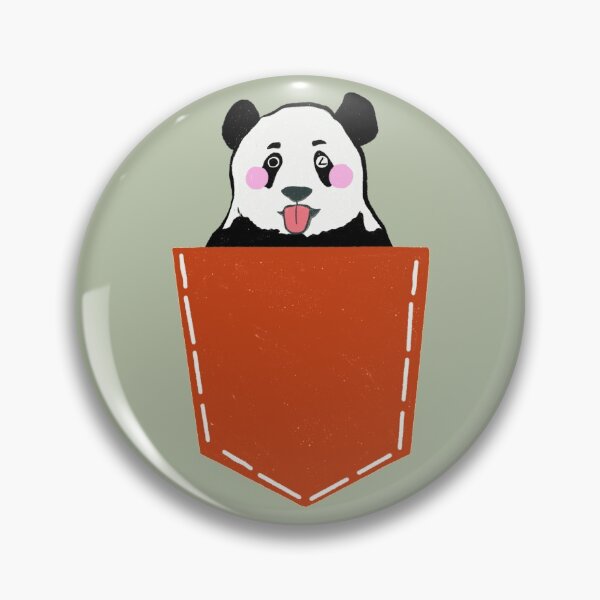 Item preview, Panda Bear In Pocket #2 - Cute Red and Green Bear Illustration Pattern  designed and sold by TheRainbowRoom.