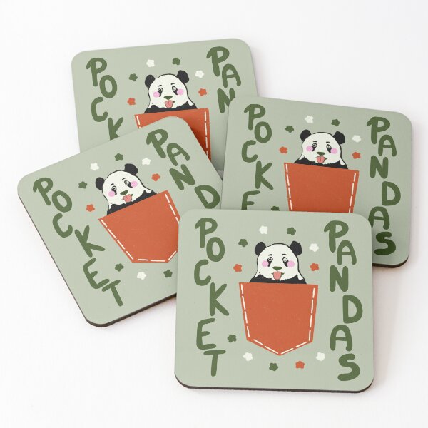 Item preview, Panda Bear In Pocket #2 - Cute Red and Green Bear Illustration Pattern  designed and sold by TheRainbowRoom.