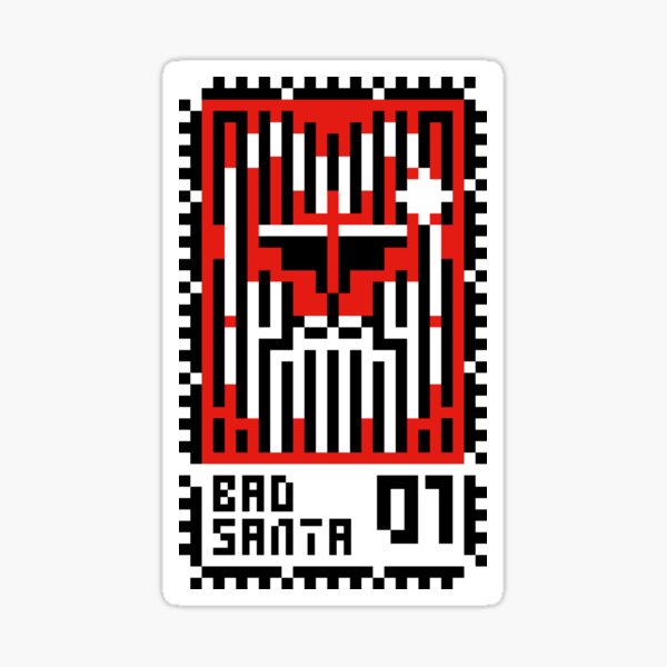 Funny Red Bad Santa Sticker