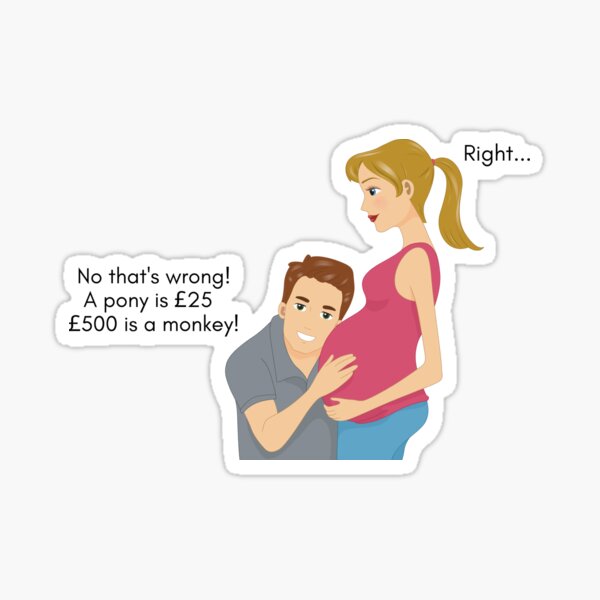 funny dad to be talking to bump design Sticker