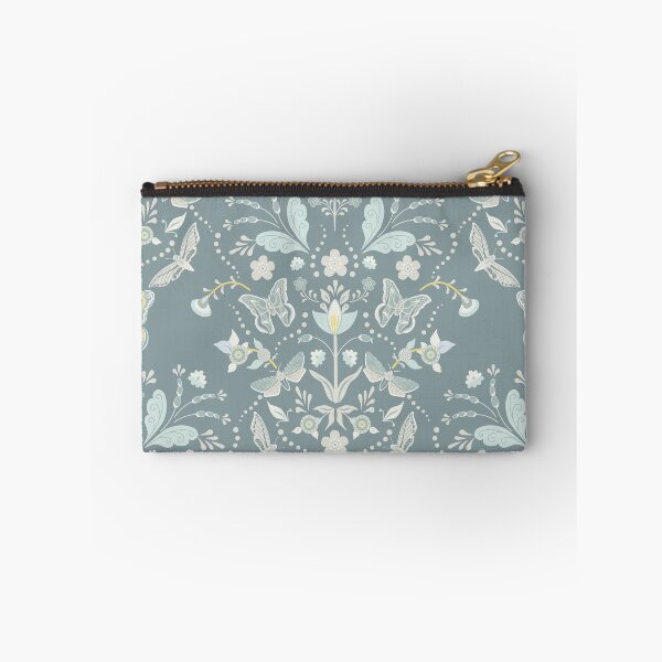 Item preview, Swedish Moth Damask in Neutral Grays and Blues designed and sold by vinpauld.