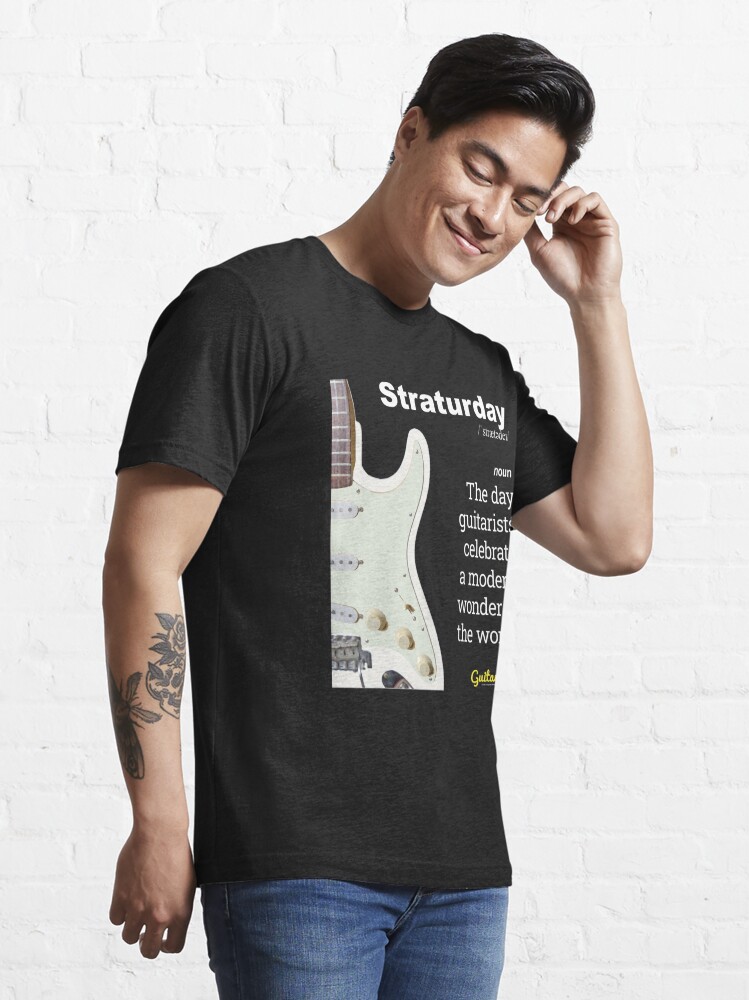 Alternate view of Straturday - White Text Essential T-Shirt