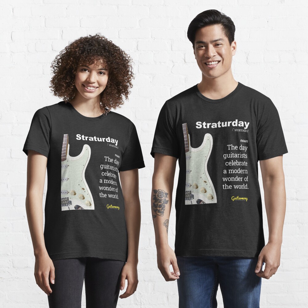 Straturday - White Text Essential T-Shirt