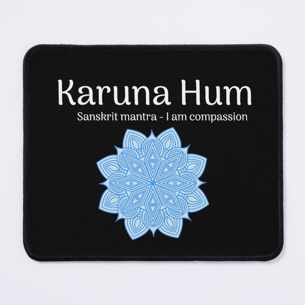 Artikelvorschau, Karuna Hum Sanskrit Mantra auf dunklem Hintergrund entworfen und verkauft von onepony.