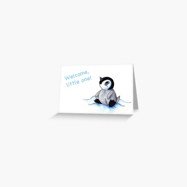 Item preview, Little Winter Fluffball (Welcome Baby Card) designed and sold by KOKeefeArt.