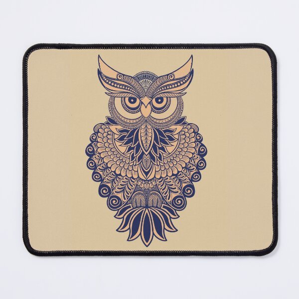 Item preview, Intricate mandala owl design blue designed and sold by Advaya Arts.