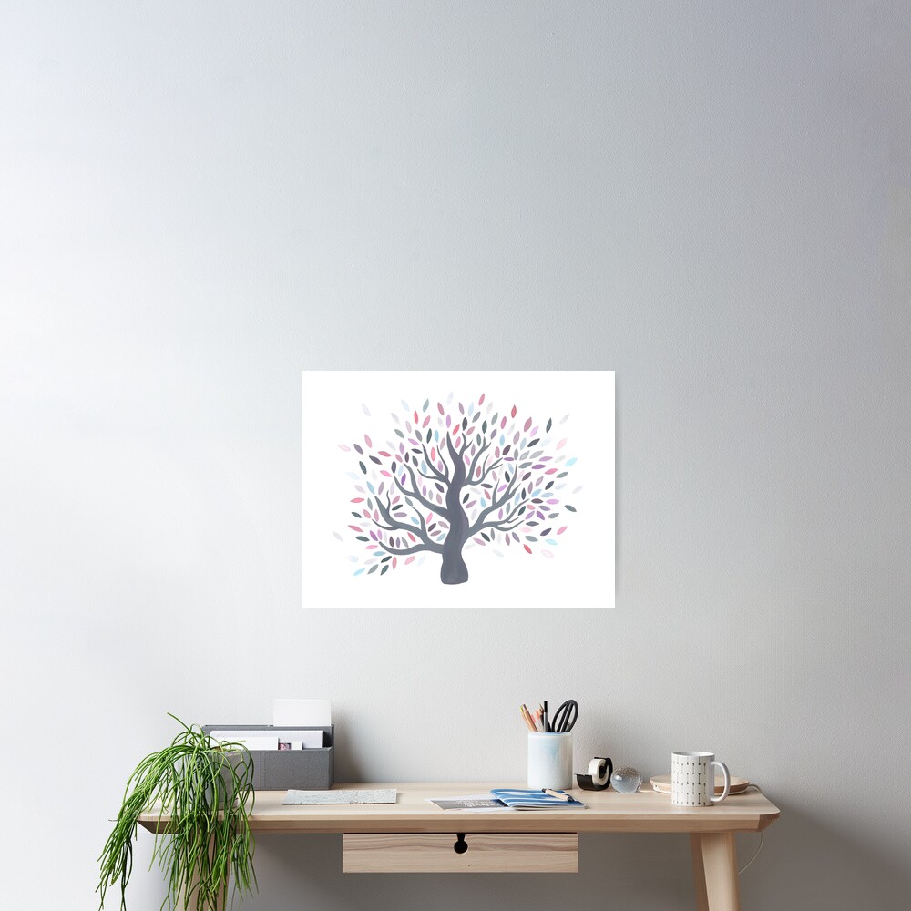 Multicolored tree of spring Poster