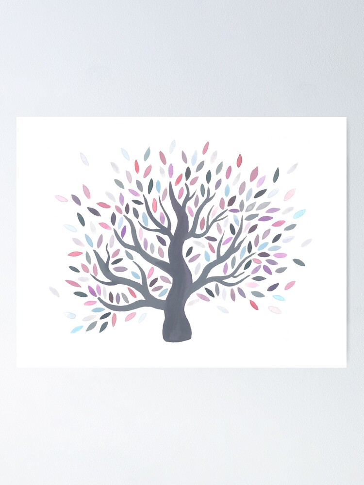 Alternate view of Multicolored tree of spring Poster