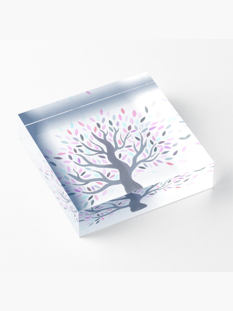 Alternate view of Multicolored tree of spring Acrylic Block