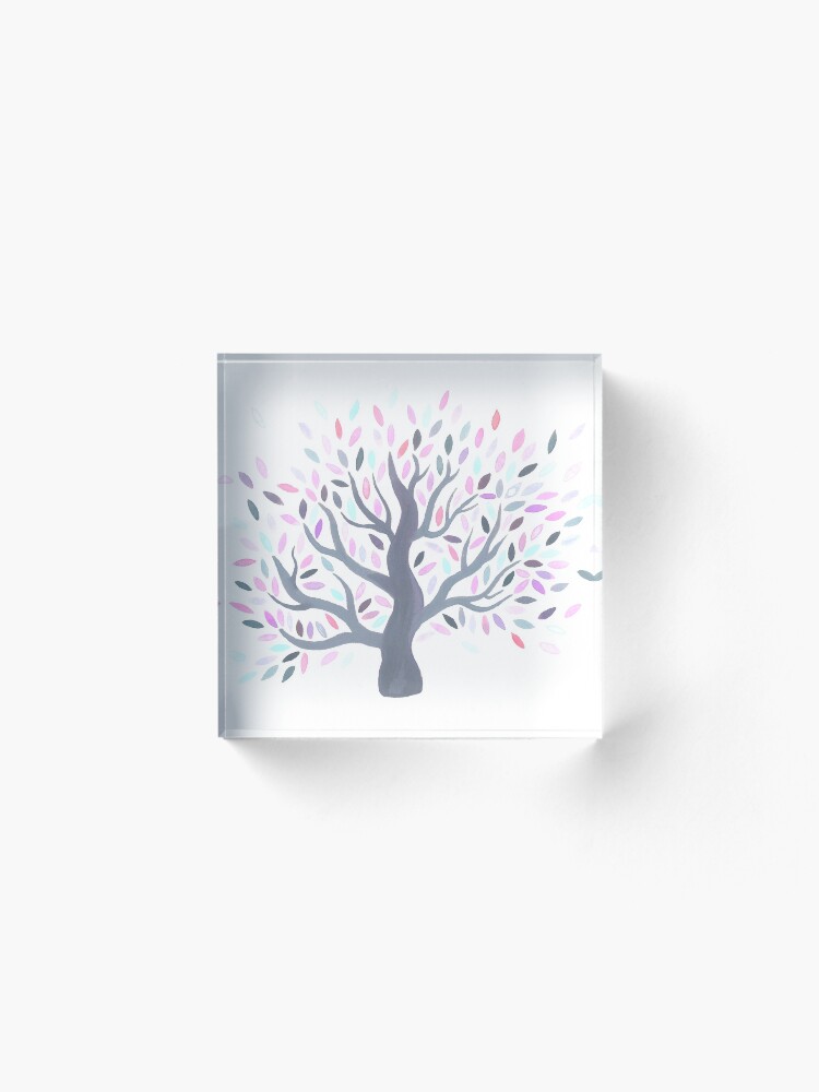 Alternate view of Multicolored tree of spring Acrylic Block