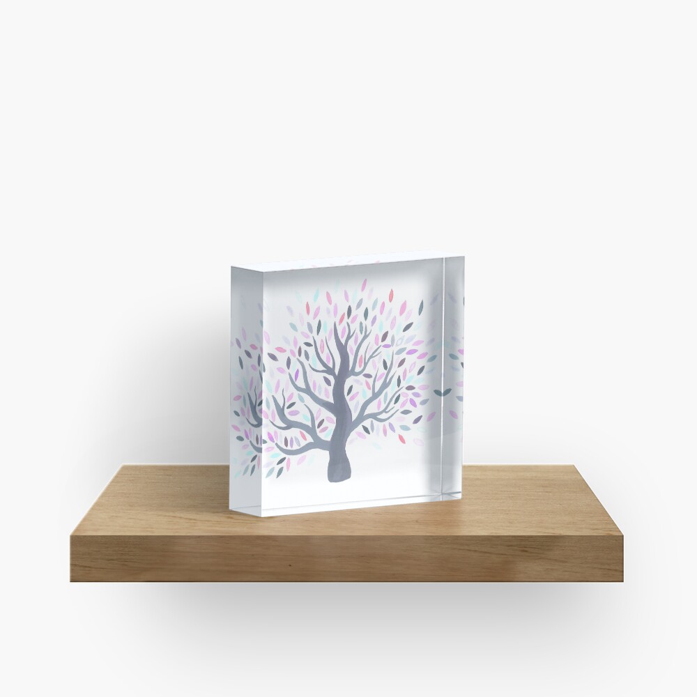Multicolored tree of spring Acrylic Block