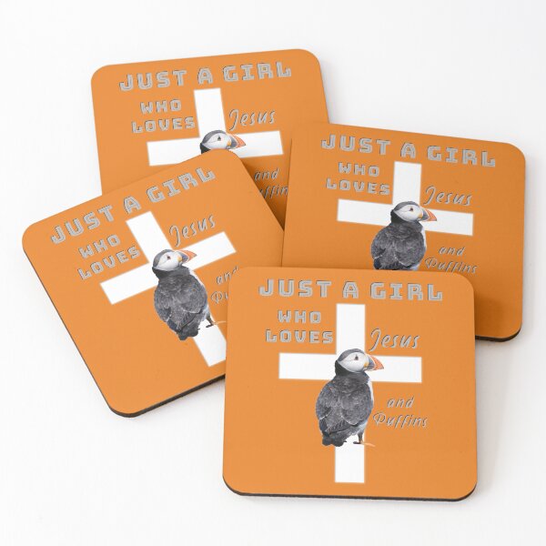 Item preview, Just A Girl Who Loves Jesus and Puffins designed and sold by TheKingdomAttic.