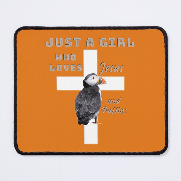 Item preview, Just A Girl Who Loves Jesus and Puffins designed and sold by TheKingdomAttic.