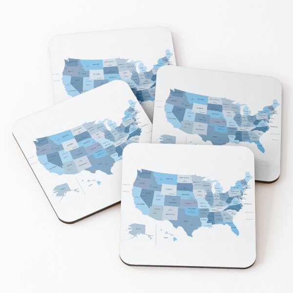 Item preview, US Map in Blue designed and sold by UrbanEpiphany.