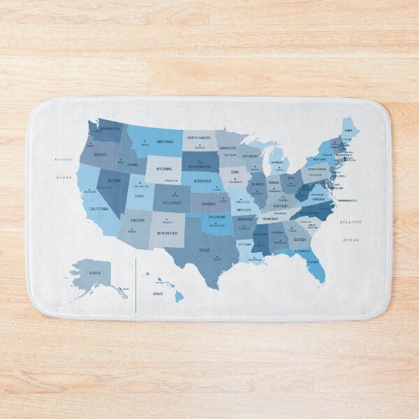 Item preview, US Map in Blue designed and sold by UrbanEpiphany.