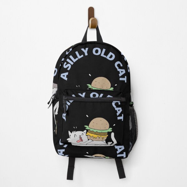 Item preview, A silly old cat/cute and silly old cat holding a big hamburger designed and sold by haRexia.