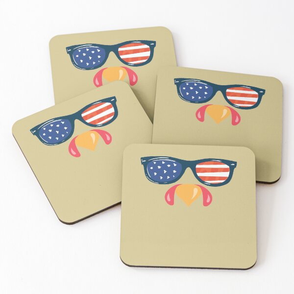 Item preview, Lazy Last Minute Costume, Thanksgiving and Christmas Turkey Face American Flag Sunglasses designed and sold by Ransyn Art.
