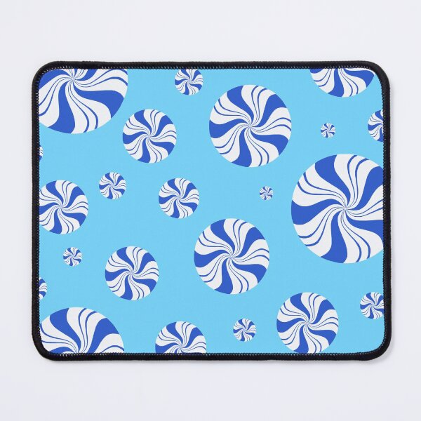 Item preview, Chilly Blue Round Peppermint Holiday Pattern designed and sold by Deborah Camp.