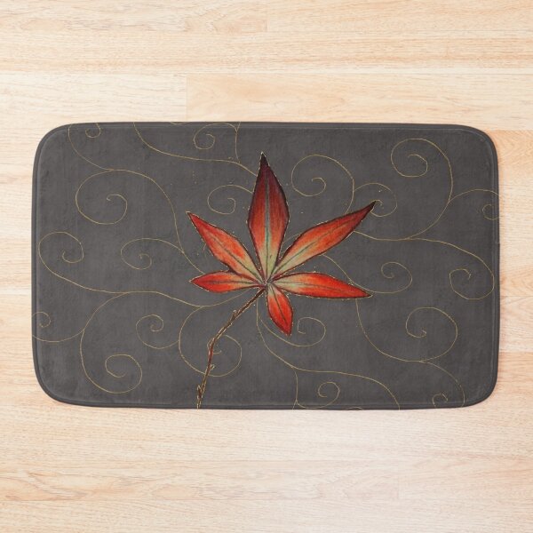 Item preview, Maple leaf on gray with gold filigree designed and sold by Molin223.