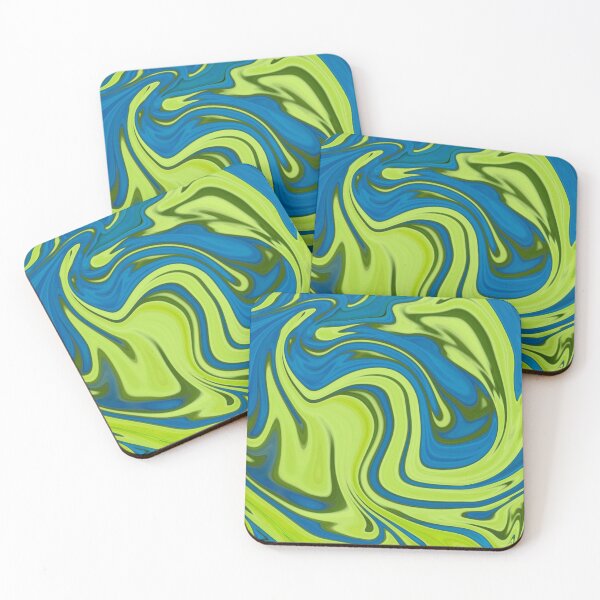Item preview, Blue and Green Multicolor Geometrical Abstract Waves Art designed and sold by silviaol.