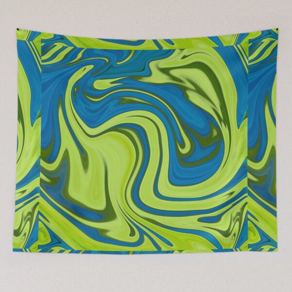 Item preview, Blue and Green Multicolor Geometrical Abstract Waves Art designed and sold by silviaol.