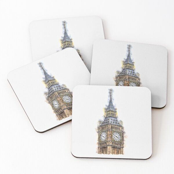 Item preview, Big Ben Elizabeth Clock Tower London in Watercolor designed and sold by Andreea Eva Herczegh.