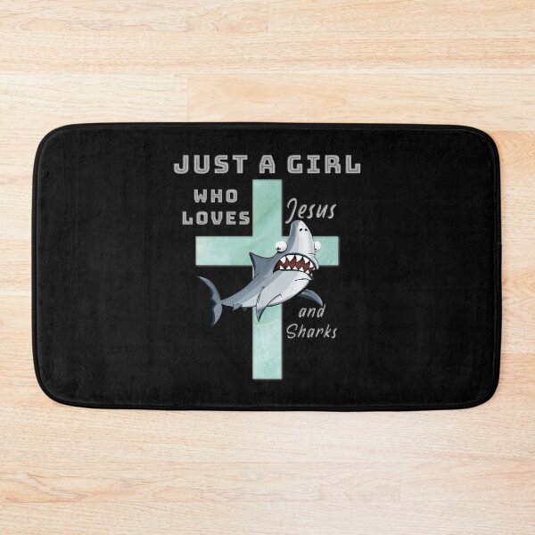 Item preview, Just A Girl Who Loves Jesus and Sharks designed and sold by TheKingdomAttic.