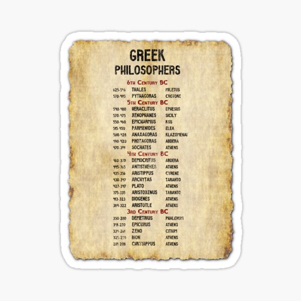 Locations of Ancient Greek Philosophers Sticker