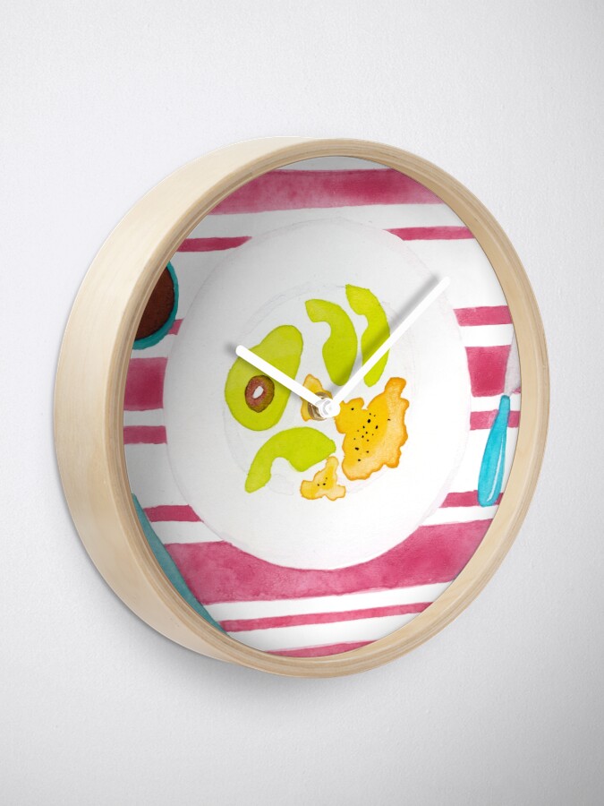 Alternate view of Eggs and avocado breakfast Clock