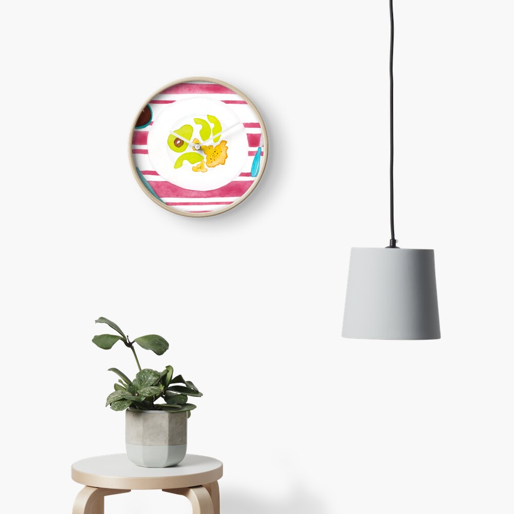 Eggs and avocado breakfast Clock