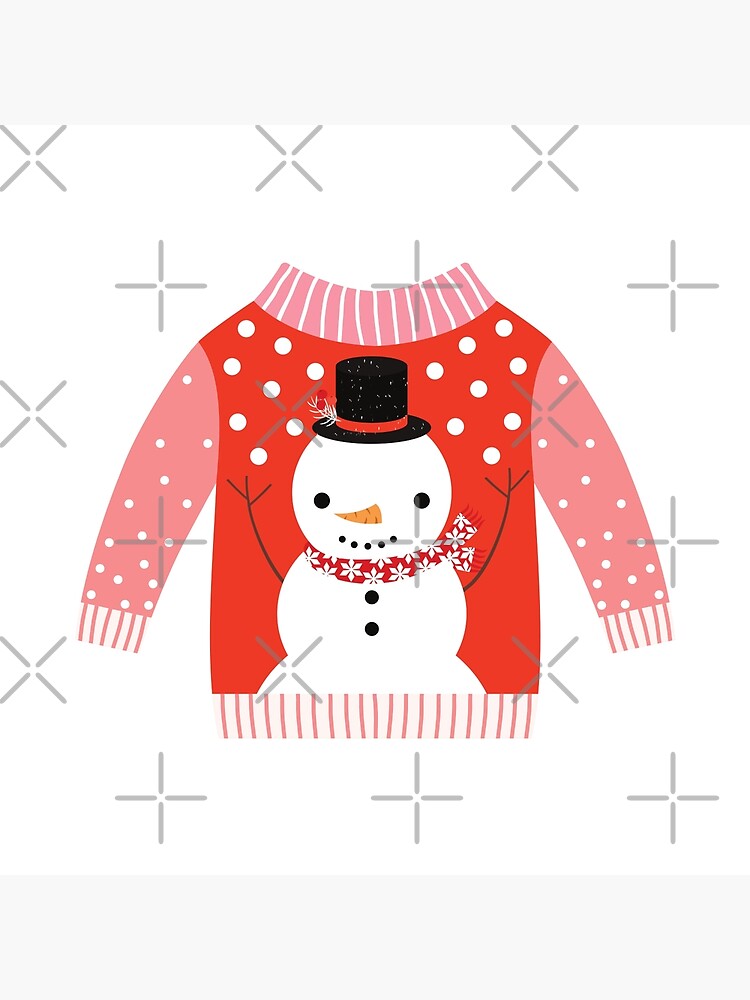 Cute Red and White Snowman Ugly Christmas Sweater